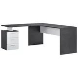 INOSIGN Eckschreibtisch »New Selina«, Schreibtisch, Schubkästen, mit oder ohne Monitoraufsatz, B 180/160 cm grau