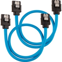 Corsair Premium Sleeved SATA 6Gb/s Kabel blau