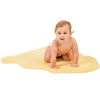 WaySoft Baby Schaffell Teppich Oeko-TEX Zertifiziert Sicher & Natürlich Kinderzimmer Teppich 100% Echt Neuseeland Weicher Fellteppich Babyteppich