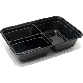 casativo 20 Lebensmittelboxen mit Deckel u. 3 Fächern, Bento-Boxen 1,2 l, wiederverwendbare Essensboxen für Mitnahme, Aufbewahrung und Einfrieren