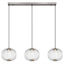 GLOBO Hängelampe Esstischlampe Pendellampe chrom LED Wohnzimmerlampe 3 flammig h 150cm