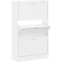 VidaXL Schuhschrank Hochglanz-Weiß 63x24x103 cm Holzwerkstoff