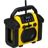 Adler AD 1911 Baustellenradio mit Bluetooth AUX wasserdicht gelb schwarz – Schwarz