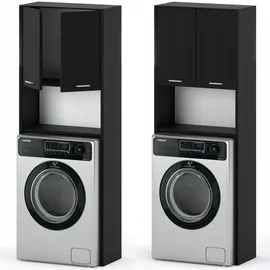 OEM kommodly Waschmaschinenschrank, Schwarz, 64 cm, Waschküche, Waschmaschinenschrank