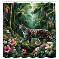 ABAKUHAUS Duschvorhang 175 x 180 cm grün