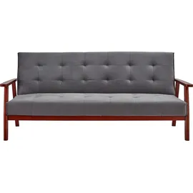 SalesFever Schlafsofa Samt 3-Sitzer Dunkelgrau