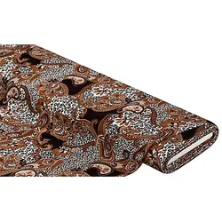 Viskose-Jersey "Ornamente & Leo", braun-color