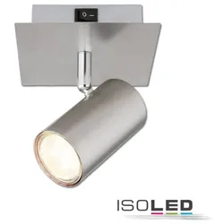 ISOLED Wandleuchte nickel matt mit Schalter 1xGU10 Fassung exkl. Leuchtmittel
