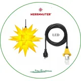 Herrnhuter Stern 40 cm Sterne gelb wetterfest Kunststoff für Außen 5 m Kabel LED - 40 cm - gelb