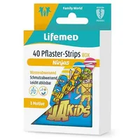 Lifemed Pflaster-Strips 6 cm x 1,7 cm Ninjas 40 St.