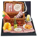 Reutter Porzellan Picknickkorb Miniatur 6 x 9 x 9 cm gold