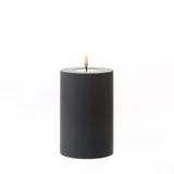 Deluxe Homeart LED Kerze MIA Kunststoff für Außen 3D Flamme flackernd H: 15cm D: 10cm outdoor grau