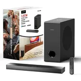 Ultimea Nova S40 soundbars für TV, soundbar mit subwoofer, Ultradünner soundbars 2.1CH, Bass Verbessert PC Lautsprecher, Surround Sound bar, 3 EQ... - Schwarz