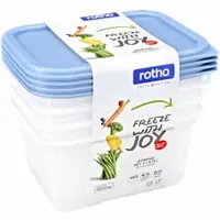 Rotho Domino 4 x 0,75 L blau Frischhaltedose Kühlschrankdose