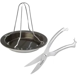 Hähnchenbräter WESTMARK "Modern", grau (schwarz, edelstahlfarben), Ø:21,2cm, Edelstahl, Backbleche