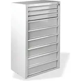 ADB Schubladenschrank lichtgrau 9 Schubladen 70,0 x 43,5 x 120,0 cm