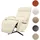Mendler Relaxsessel HWC-L11, Design Fernsehsessel TV-Sessel Liegesessel, Liegefunktion drehbar, Voll-Leder ~ creme-wei√ü
