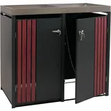 Proregal Mülltonnenverkleidung 125 x 132 x 84 cm schwarz