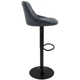 ML-Design Barhocker 4er Set, Bezug aus Kunstleder Anthrazit Gepolsterter Barstuhl mit Rückenlehne und Fußstütze, Tresenhocker höhenverstellbar, 360° drehbar, Bistrohocker Hocker Drehstuhl Barstühle