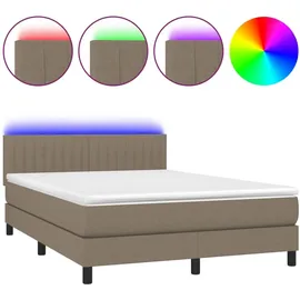 vidaXL Boxspringbett 140 x 200 cm Taupe