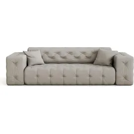 Fun Möbel Sofa Designersofa CHANTAL 3-Sitzer in Stoff Opera Velvet Gelbgold