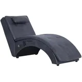 vidaXL Massage Chaiselongue mit Kissen Grau Wildleder-Optik