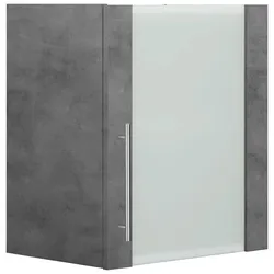 Glashängeschrank WIHO KÜCHEN "Cali", grau (front und korpus: betonfarben), B:50cm H:56,5cm T:35cm, Schränke, Front mit Glaseinsatz