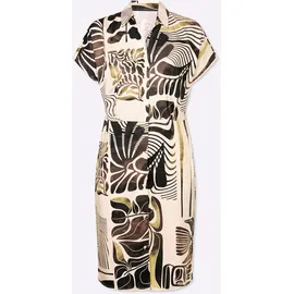 Heine Druckkleid Etuikleid Mehrfarbig Champagner/Schoko 50