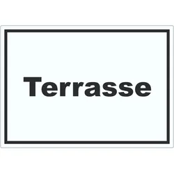 HB-Druck Terrasse Aufkleber mit Text waagerecht A4 (210x297mm)