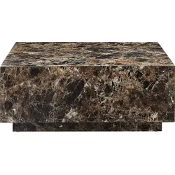 Couchtisch SALESFEVER "Almería Beistelltisch in Schwebe-Optik", braun marmoroptik, B:90cm H:35cm T:90cm, MDF, mit Melaminfolie überzogen, Tische, quadratisch 90x90 cm, in Marmoroptik foliert