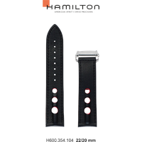 Hamilton Leder Lederarmband Pan Europ 22mm/20mm H690354104 - rot,schwarz
