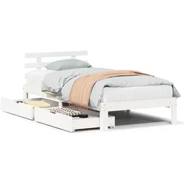 vidaXL Massivholzbett 100 x 200 cm Weiß