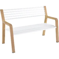 Fermob SOMERSET Bank Aluminium/Teak 122x62x82 cm - Braun