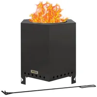 Outsunny Feuerschale,, Schwarz, Metall, 38.8x46.5x45 cm, Freizeit, Campingzubehör, Feuerschalen