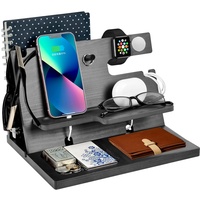 Geschenke für Männer Holz Telefon Dockingstation Schreibtisch Nachttisch Organizer Herren Weihnachten Geschenk Ehemann Papa für Büro Aufbewahrung Geschenk für Männer Geburtstag