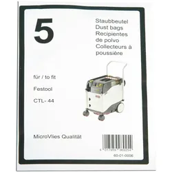 5 hochwertige Filtersäcke passend für Festool CTL 44 in Micro-Vlies Qualität
