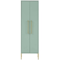 Badezimmerschrank in Mintgrün und Goldfarben 155 cm hoch