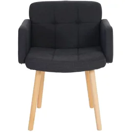 MCW Esszimmerstuhl Houston II, Stuhl Küchenstuhl, Retro-Design Textil, dunkelgrau