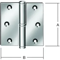 VORMANN Tür-Scharnier B90xH90mm gerollt Edelstahl,rostfrei
