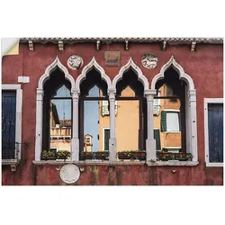 Artland Wandbild »Historische Gebäude Altstadt von Venedig«, Fenster & Türen, (1 St.), als Leinwandbild, Poster, Wandaufkleber in verschied. Größen Artland Farbe Bild(er): rot