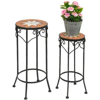 DanDiBo Ambiente Blumenhocker Mosaik Rund 46 x 54 cm Schwarz