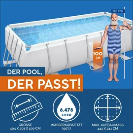 BESTWAY Power Steel Frame Pool Set 404 x 201 x 100 cm inkl. Filterpumpe