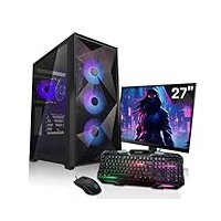 SYSTEMTREFF Gaming Komplett PC Set AMD Ryzen 7 7700X 8x5.4GHz | AMD Radeon RX 6700 XT DX12 | 1TB M.2 NVMe | 32GB DDR5 RAM | WLAN Desktop Paket Computer für Gamer, Gaming