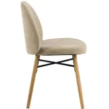 VCM ebuy24 Esszimmerstuhl Chenille beige. 2er Set