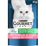 Gourmet Perle Erlesene Streifen Katzenfutter nass, mit Forelle, 26er Pack (26 x 85g)