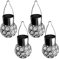 EAXUS 4er Set Solar Kugel Hängeleuchte Solar Lampe Kugelleuchte