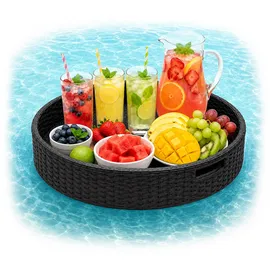 Relaxdays Schwimmendes Tablett Schwarz 20x60 cm