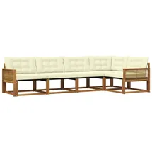 vidaXL Outdoor-Sofagarnitur 5-tlg. Natur/Creme