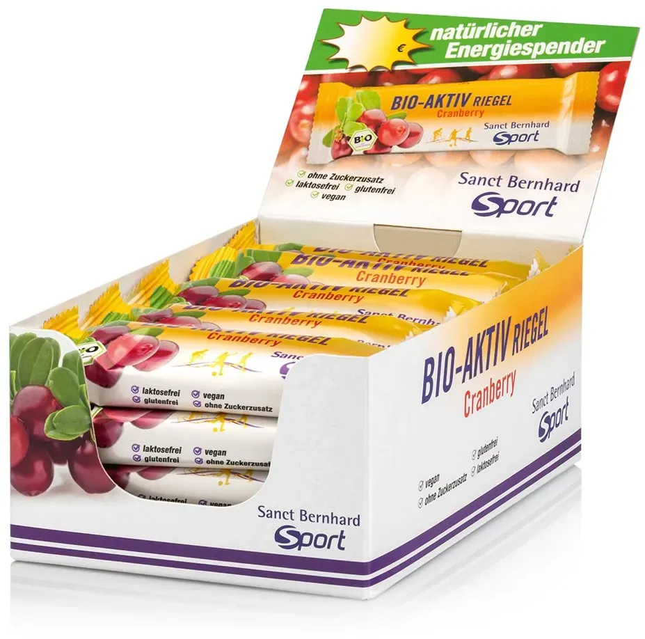 Sanct Bernhard Sport Barretta attiva al mirtillo rosso bio - 800 g