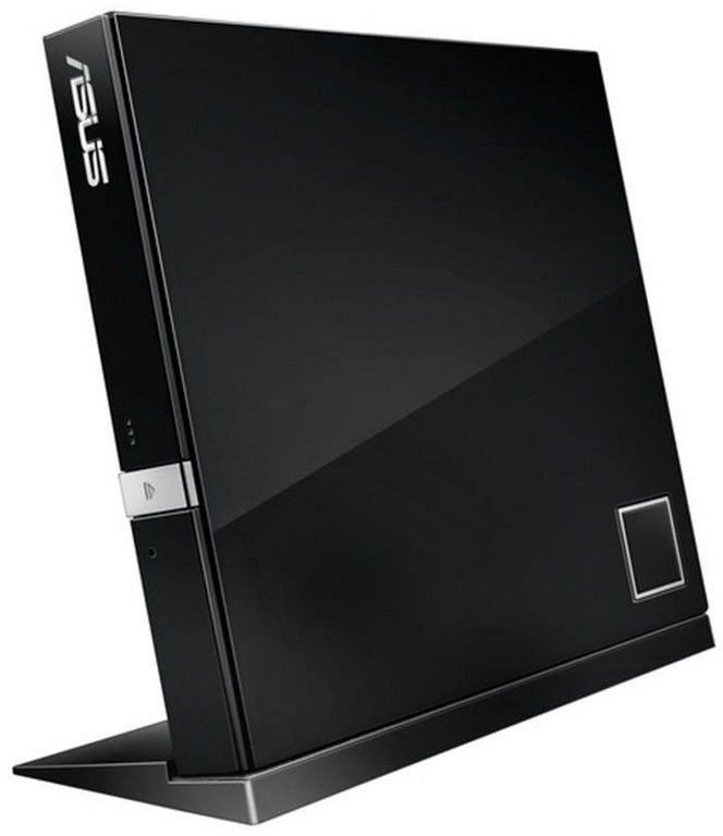Asus SBC-06D2X-U Blu-ray-Brenner (USB 2.0, BD 6x/DVD 8x/CD 24x, extern Slim BDXL Hochglanz Schwarz) schwarz